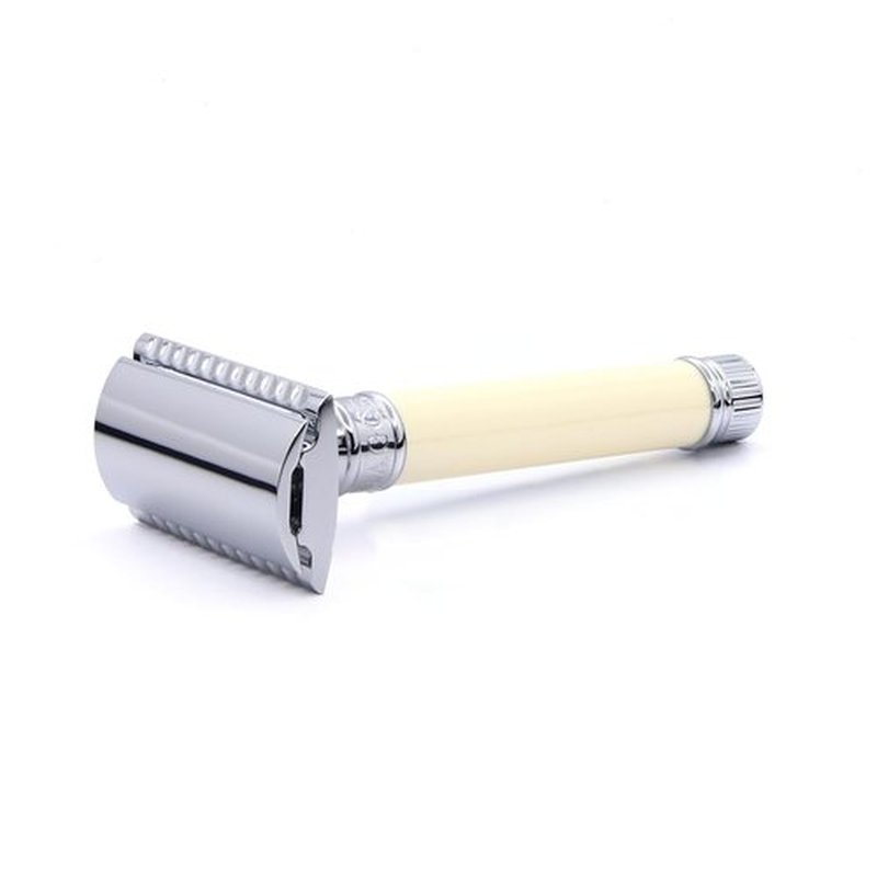 Edwin Jagger Classic Double Edge Safety Razor - Eco-Friendly & Reusable | Imitation Ivory Finish