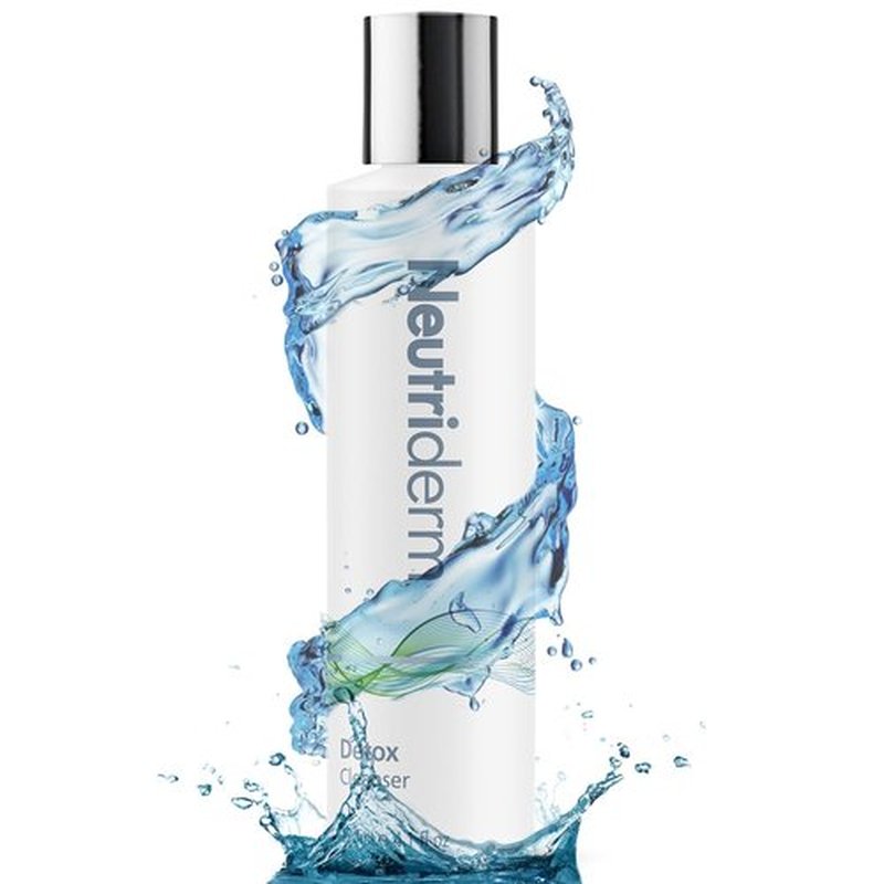 NEUTRIDERM Detox Cleanser – Gentle Glycolic Face Wash and Exfoliating Gel Cleanser for Clear, Brighter-Looking Skin – Ideal for Oily or Combination Skin – 120 mL / 4.1 fl oz