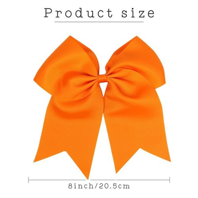 30PCS 8" Large Cheer Bows Hair Bows Ponytail Holder Handmade for Girls Teens Softball Cheerleader Sports (Orange)
