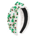 AMCAMI St Patricks Day Headband for Women, Green & White Shamrock Knotted Headband, St Patty's Day Hair Accessories for Women & Girls