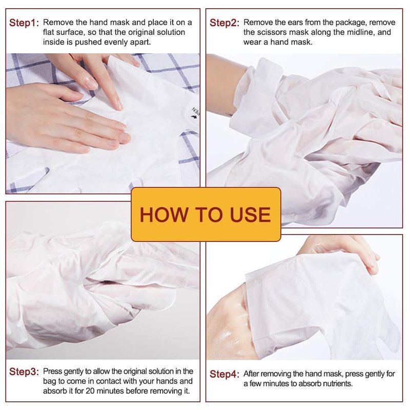 ZIXAOK 5 Pairs Hand Mask Gloves, Moisturizing & Repairing Treatment for Extra Dry & Rough Skin, Exfoliating Peeling Mask for Home Spa Care, Men & Women