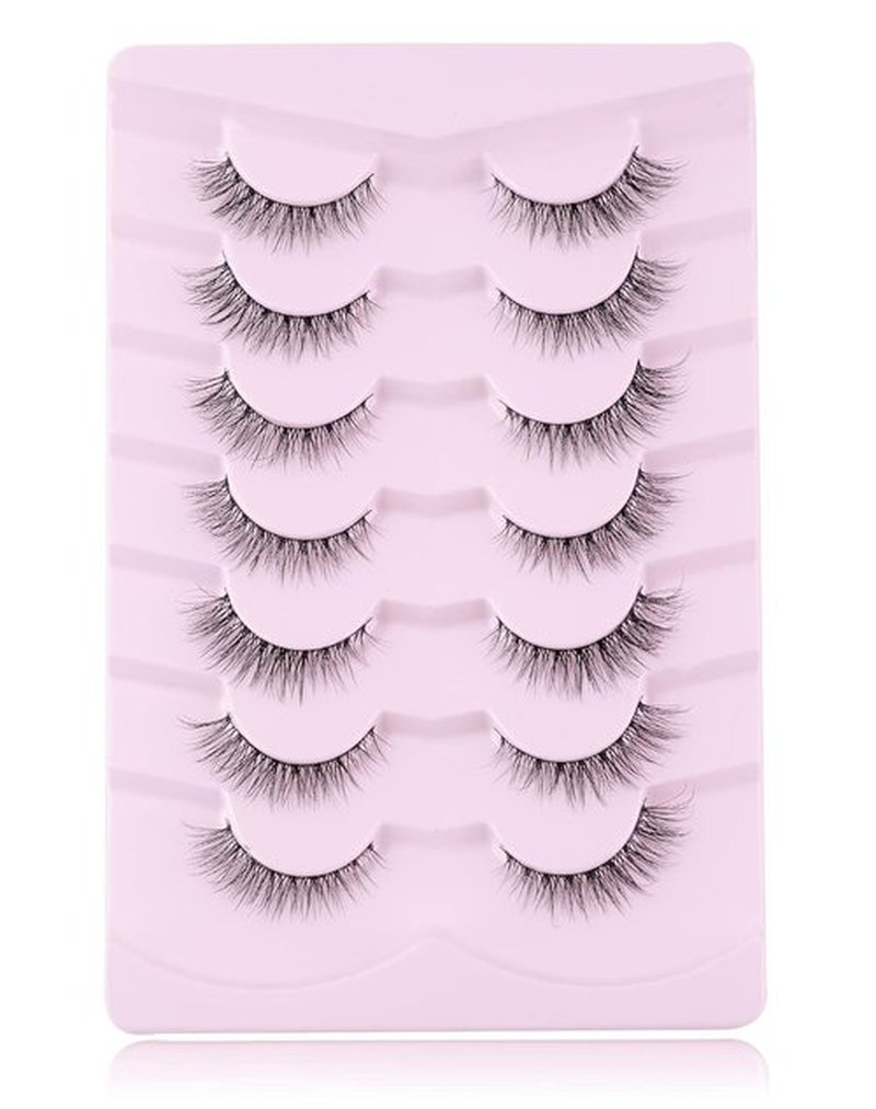 Onlyall Natural Lashes Wispy Lashes Natural Look False Eyelashes Soft Fluffy Fake Eyelashes 7 Pairs D1 Natural (6-13MM)
