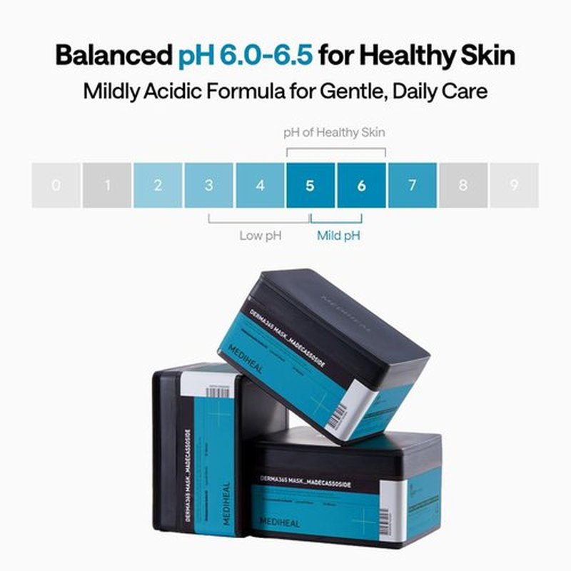 Mediheal Derma 365 Madecassoside Mask (30 Masks) - Daily Skin Care Mask for Deeply Comforting and Calming Skin with Madecassoside
