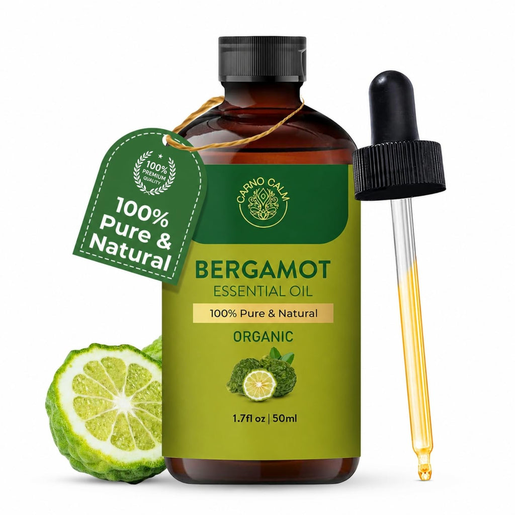 Carno Calm Organic Bergamot Essential Oil 50ml, (Bergamot, 1.7fl. Oz)