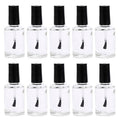 10PCS 0.5oz Transparent Empty Nail Polish Bottles with Brush Caps Glass Polish Sample Tube Bottle Vial Container for Nail Art 15ml