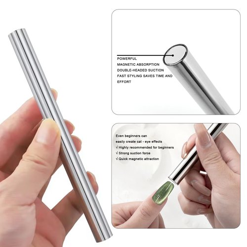 DANNEASY 55pcs Cat Eye Magnet for Nails, Cat Eye Gel Nail Polish Magnet Kit, Strong Magnetic Nail Polish Tools, Cat Eye Nail Art Magnet for Salon & Home DIY Nail Accessories