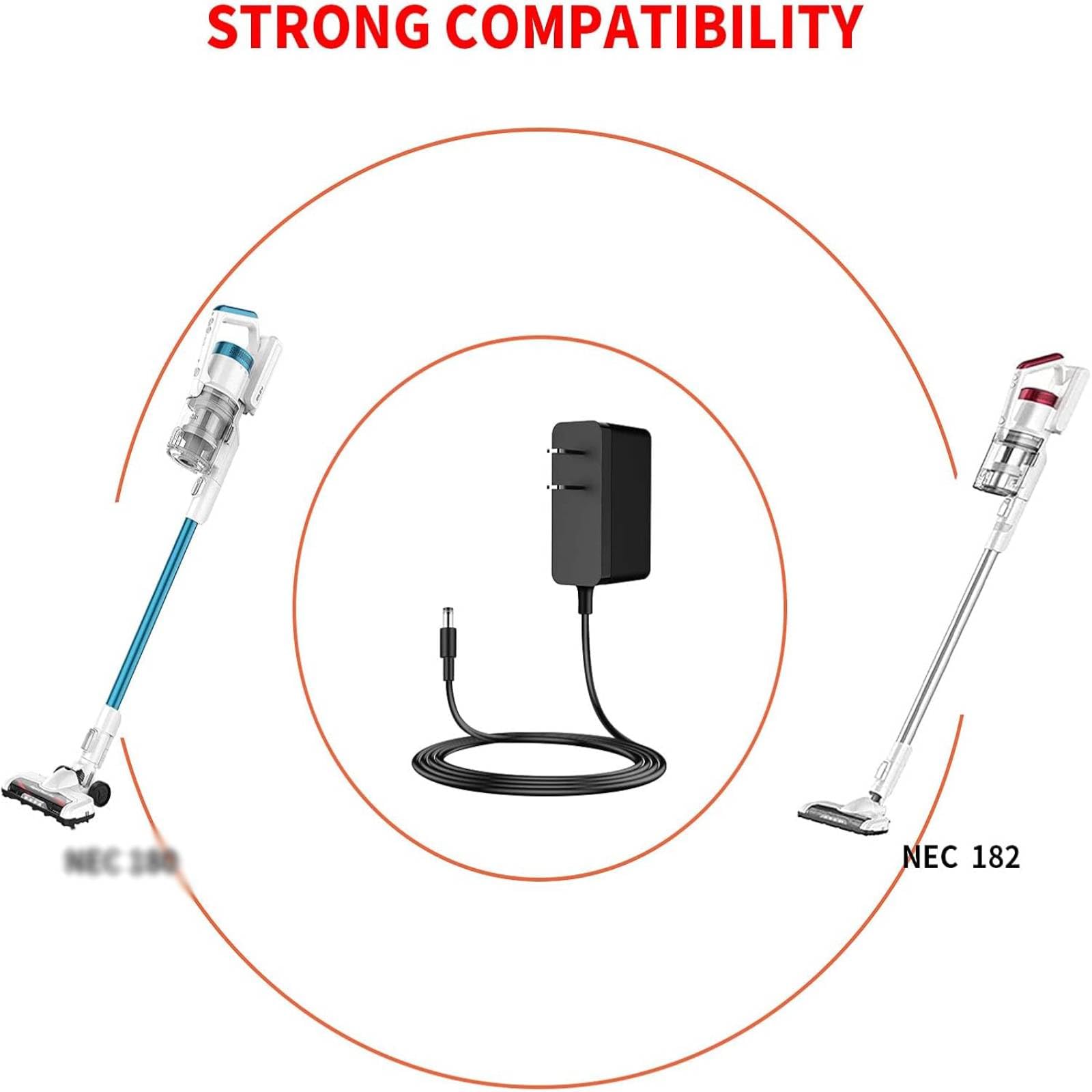 MEROM MC2805A Charger Compatible with Eureka RapidClean Pro Stylus Lightweight Cordless Vacuum Cleaner NEC182 NEC185 NEC186 NEW400 Power Cord Adapter Replace MC2805A Charger