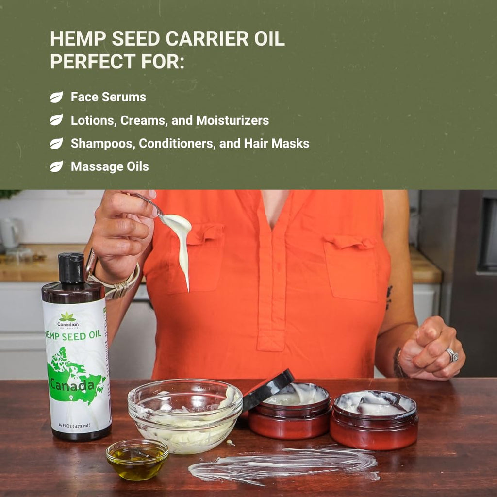 Nature Packaged Hemp Seed Oil for Skin, Hair and Body Direct from Hemp Oil Canada - Cold Pressed Hemp Seed Oils - 16oz (Pack of 2)