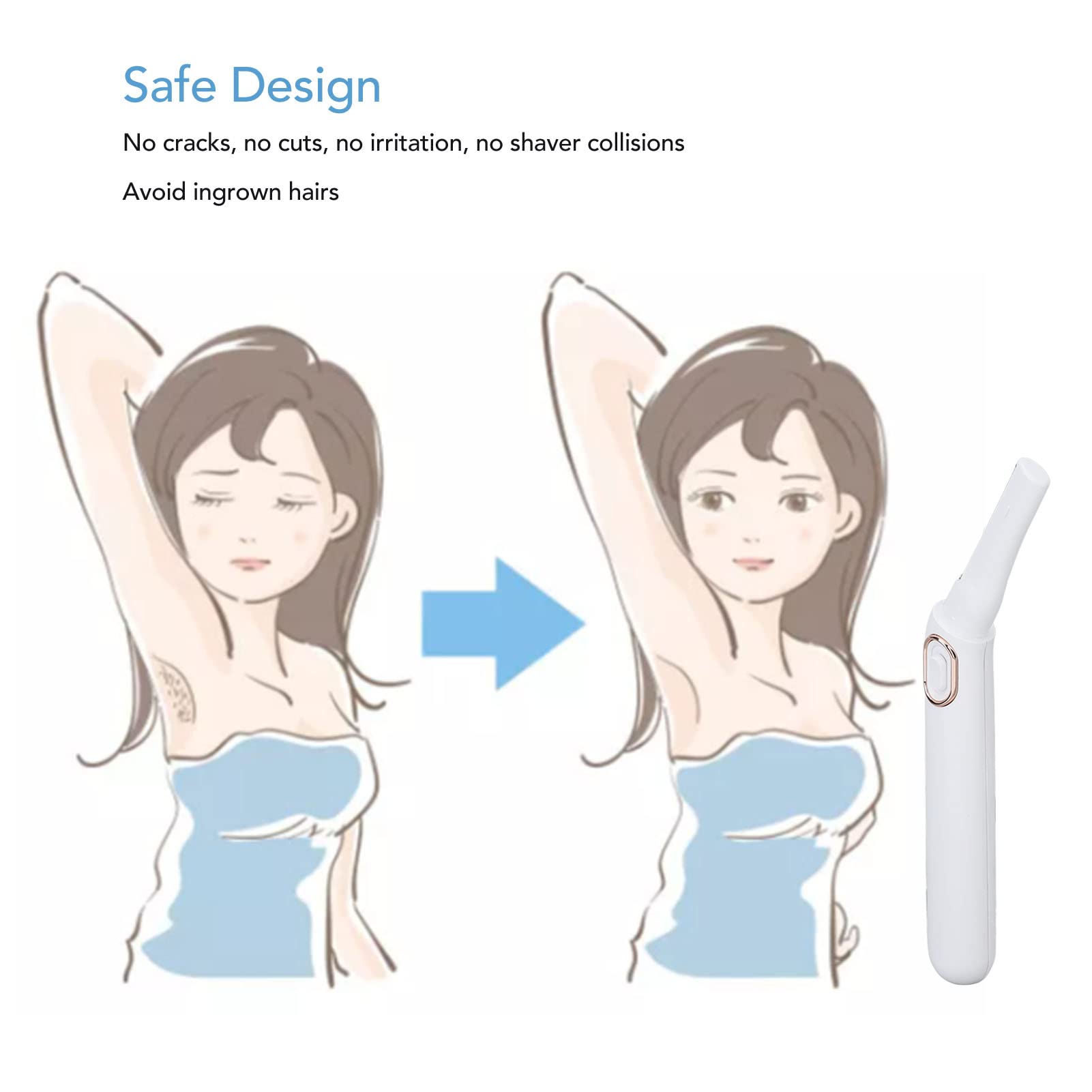 Yinhing Electric Bikini Shaver with LED Light, Electric Epilator, Electric Shaver for Women, Body Hair Trimmer, Body Depilator, Eyebrow Trimmer, Hair Removal Tool, Bikini Line Shaver
