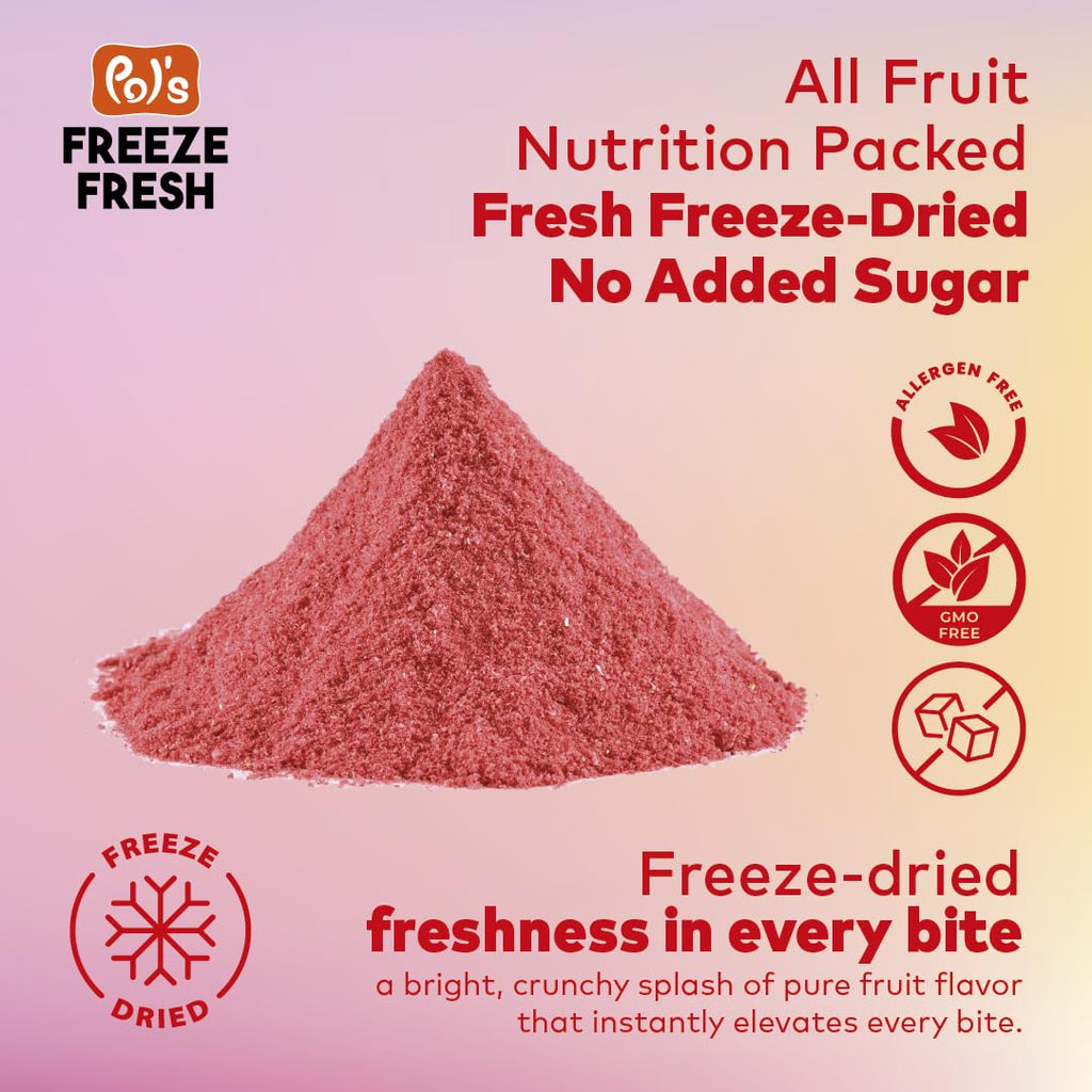 Pol’s Freeze Fresh - 7 oz Freeze-Dried Strawberry Powder Non-GMO, Kosher, No Added Sugar, Gluten-Free, Vegan, No Additives and Preservatives for Baking,Flavoring