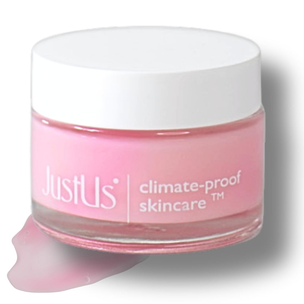 JustUs Skincare, Deep Hydration Gel Balm - Lightweight Daily Moisturizer for Face, primer + hydration, plumps, smooths + evens skin, with Alpha Arbutin, Tripeptides, Beta Glucan + Plum – 50ml / 1.67oz