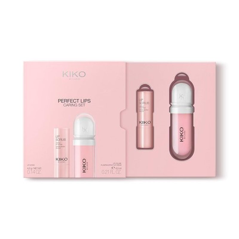 KIKO Milano Perfect Lips Caring Set - Lip Scrub & Cream Duo for Soft, Hydrated Lips