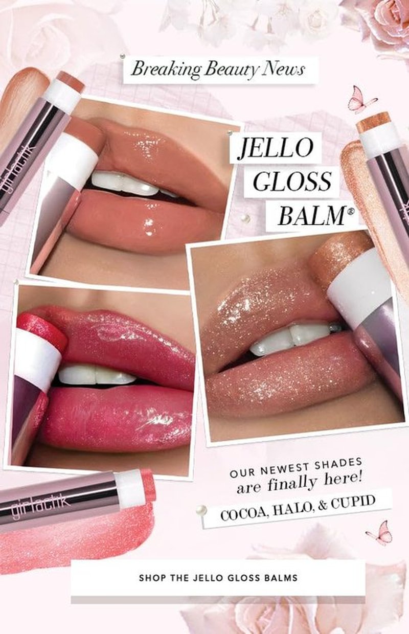 Girlactik Jello Gloss Lip Balm – Hydrating Lip Gloss with Natural Shine, Pink Lemonade Scent, Moisturizing, and Smooth, Perfect for Everyday Lip Care with a Glossy Finish, 0.15 oz (Cupid)