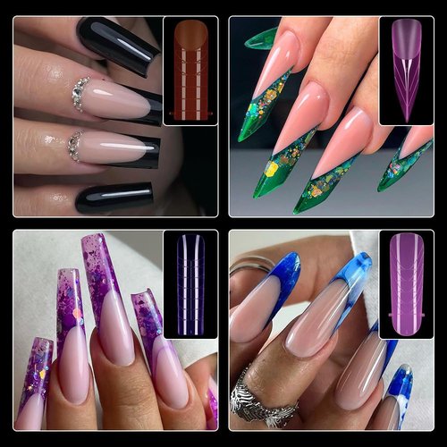 294 Pcs Poly Extension Gel Nail Kit and 120 Pcs Poly gel nail kit for Toes Square Polygel Toenails Dual Forms Reusable, Nail Tips 12 Shapes for Builder Gel Manicure Nail Art Design Salon DIY at Home