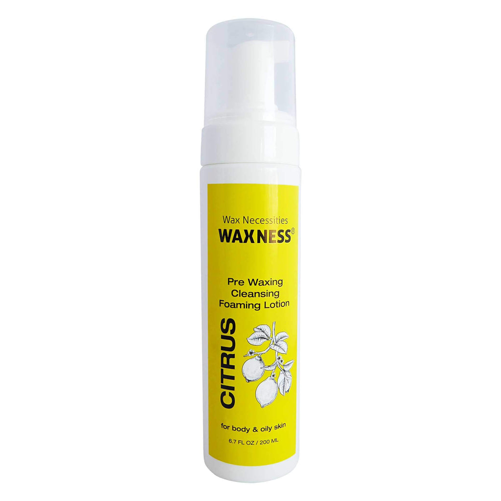 Waxness Pre Waxing Cleansing Foaming Lotion 6.7 fl oz (200 ml) – Skin Prep Cleanser for Oily Skin Before Waxing, Removes Oil & Residue – Made in Italy