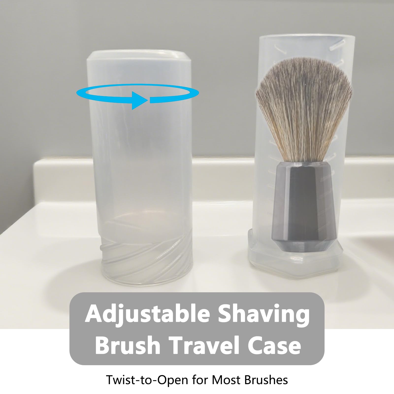 KGCGJVB Shaving Brush Holder Travel Case Adjustable Stand for Shave Brush and Safety Razor Compact Shaving Kit Organizer for Men Portable Hair Grooming Brush Case for Bathroom or On-the-Go Use
