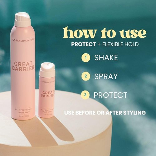 Beachwaver Co. Haircare Great Barrier Heat Protectant Spray - Flexible Hold & Frizz Control Treatment