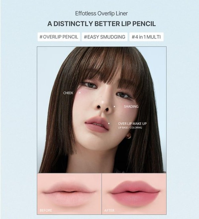 Heart Percent Dote On Mood Lip Liner Pencil, Long-Lasting Creamy Lip Crayon Smooth Lipliner Retractable Lipstick Overlip Line Color 0.8g, #20. Salmon Beige