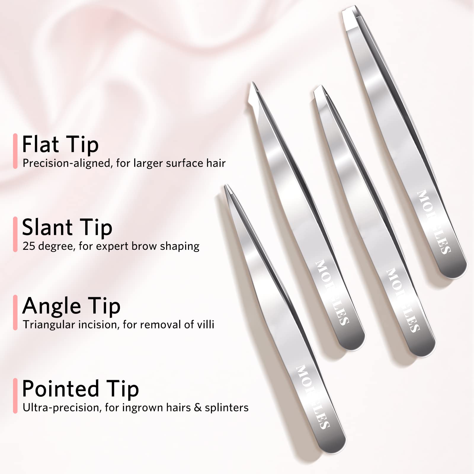 MORGLES Tweezers Set for Men 9 Pcs Nail Clipper Kit with Case for Grooming