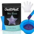2.4 lb Hard Wax Beads Bulk, Professional Rosin-Free Brazilian Waxing Bead, Hypoallergenic Hair Removal Wax Bead for Sensitive Skin, Body, Bikini, Legs, Wax Beans Refill, 1 Silicone Pot and 5 Sticks