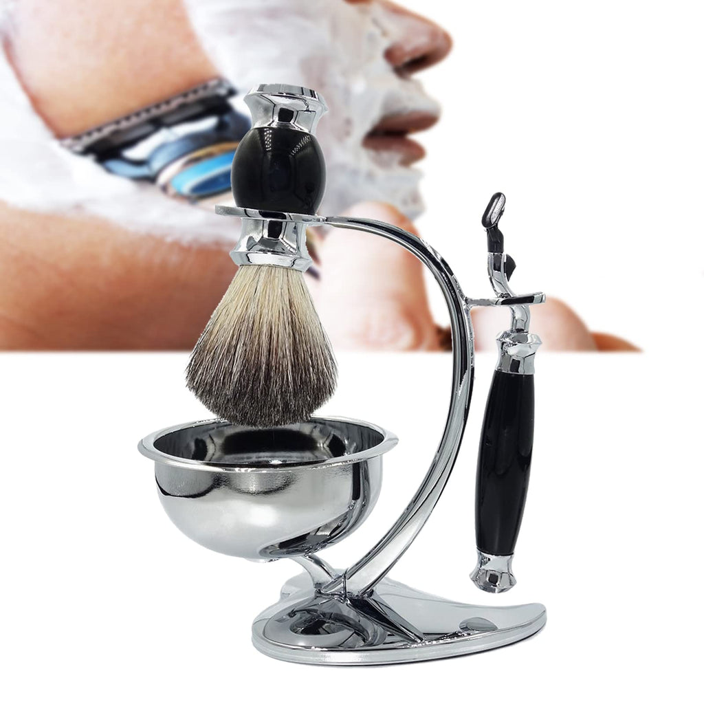Magyfosia Shaving Kit for Men,Grooming Set with Wet Manual 3-Layer Triple Blade Cartridge Safety Razor,Badger Hair Brush,Heart Shape Stand Holder and Shaving Soap Bowl,Birthday Christmas Gift Set