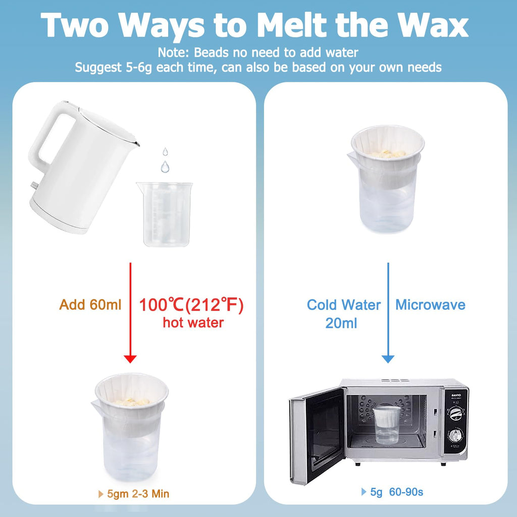 Nose Wax Kit from CoFashion - 50g Wax for Hair Removal, 20 Applicators (Up to 20 Uses), 10 Paper Cups for Nose and Ear Waxing