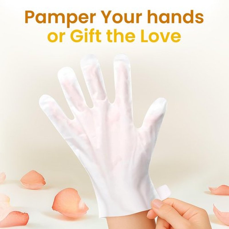 BLOOMORA Repairing Hand Mask for Dry Cracked Hands, Hand Masks with Shea Butter, Jojoba Oil & Vitamin E, Moisturizing Gloves, Skin Care Gifts for Women & Men, Self Care Gifts for Women (6 Pairs)