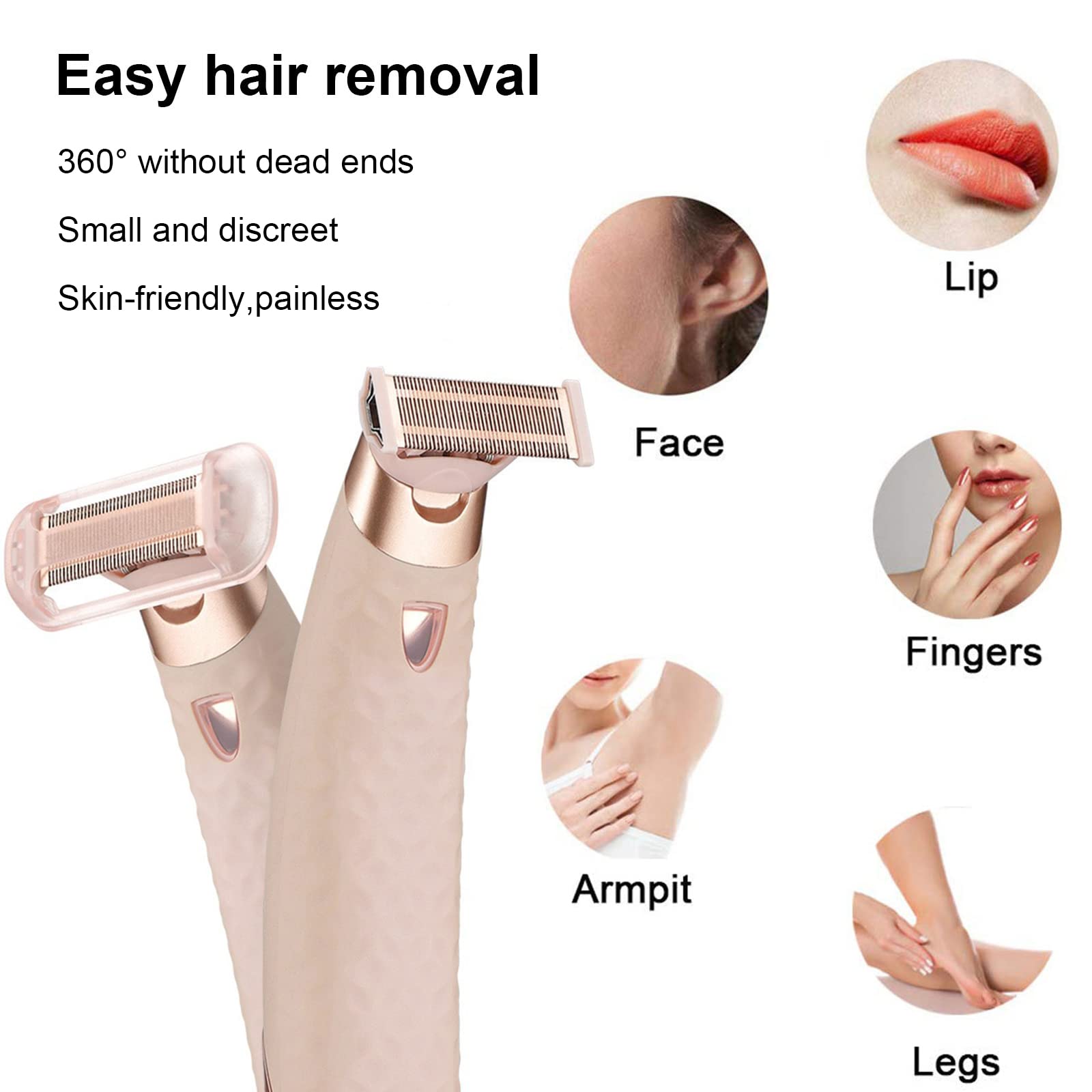 2PCS LinMei Nu Shaver Replacement Heads Compatible for Finishtouch Flawless Women Nu Razor with 2 Cleaning Brush