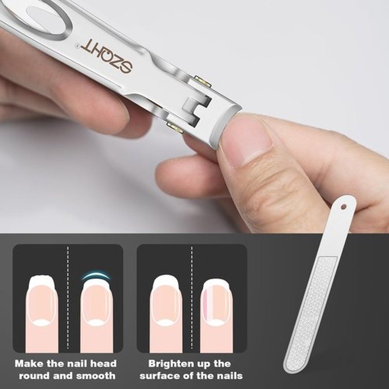 Precision and Comfort Combined: Introducing Our Ergonomically Designed Stainless Steel Nail Clipper with Large Opening and Built-in Clipping Storage – The Ideal Gift for Effortless Nail Care(Silver)