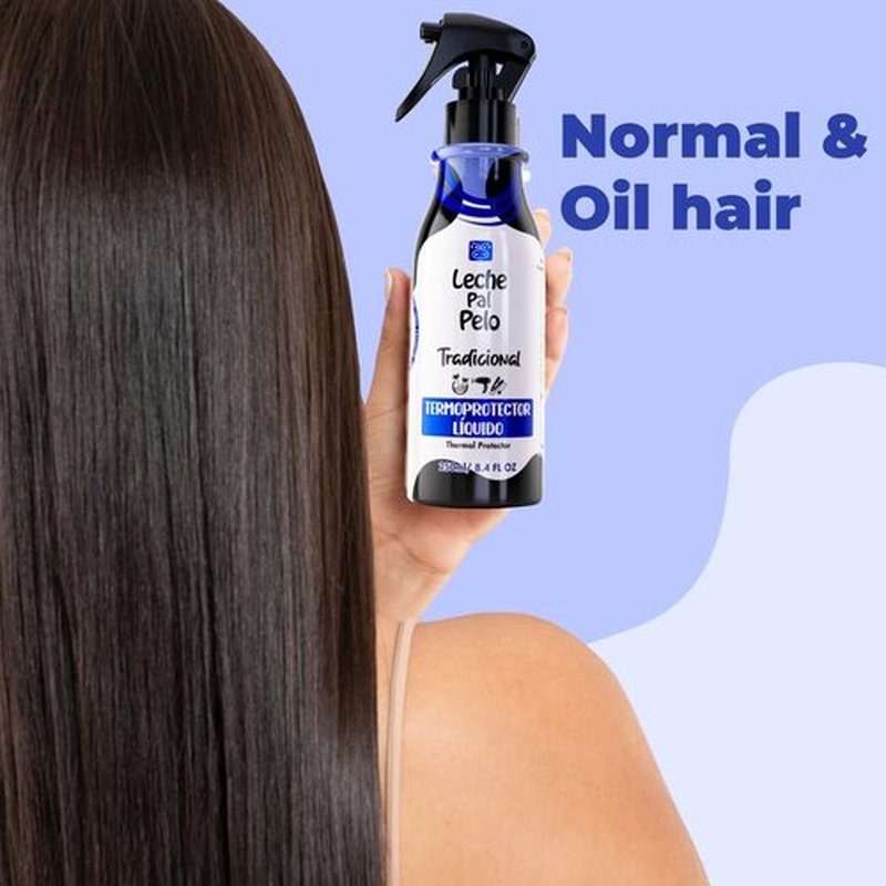 Leche Pal Pelo Traditional - Thermal Protector - Heat Protection Spray for Hair - Lightweight Heat Protector for UV Rays and Dry Air - 8.4 oz