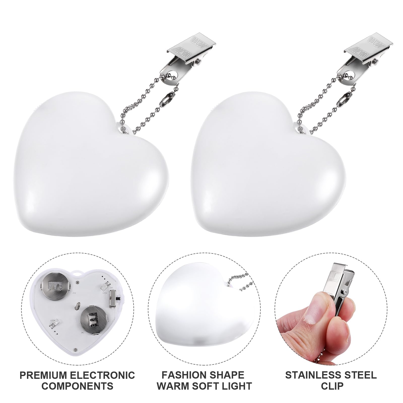 Uonlytech 2Pcs Purse Light Handbag Light Sensor Heart Shape Bag Illuminator Hanging Night Light for Women Ladies Girls …
