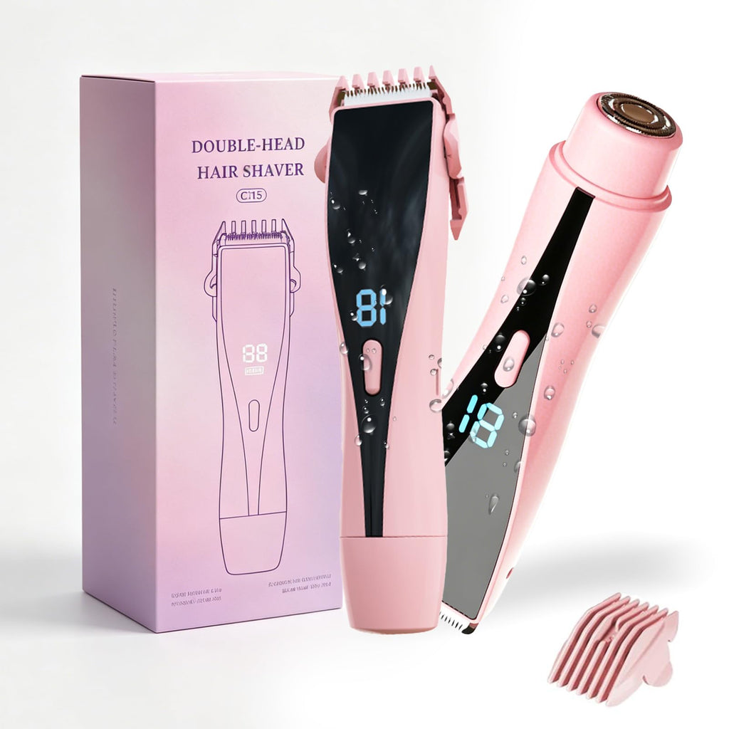 Bikini Trimmer for Women 2-in-1 High Power Epilators Hair Removal Waterproof Electric Razors Women's Electric Razor Pubic Hair Trimmer Shaver for Women for Ladies Pubic, Face, Underarms, Legs
