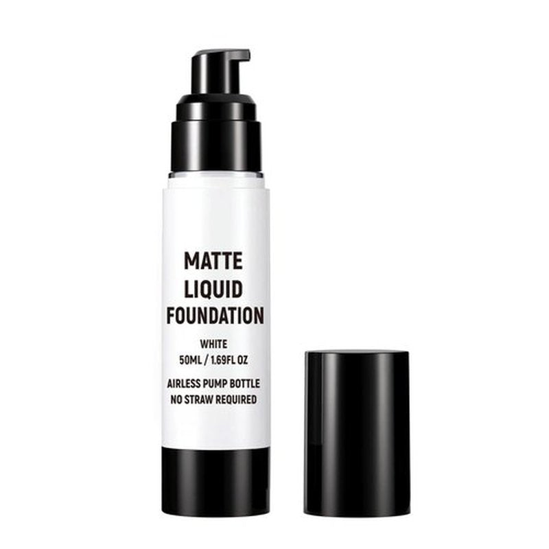 DALVGFN White Face Paint, Liquid Makeup Foundation, Flawless Cream Goth Makeup, Full Coverage Demi Matte Finish, Professional Body Paint For Halloween Cosplay, Clown, Skeleton, Joker, Mime SFX Make up