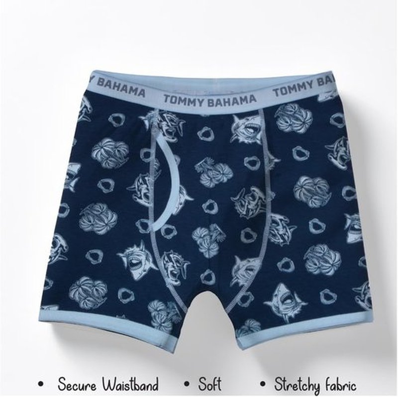 Tommy Bahama Boys Cotton Boxer Briefs - Soft, Tag-Free 5-Pack Underwear for Kids & Toddlers