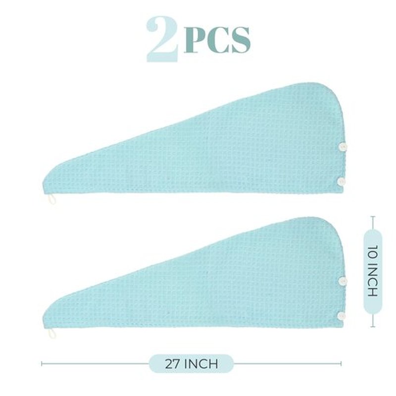 MaopaoBeauty Microfiber Hair Towel 2 Packs Hair Towel Wrap for Women Hair Drying Towel Wrap Hair Accessories for Women Girls(2Packs Green,10.6x27.5inch)