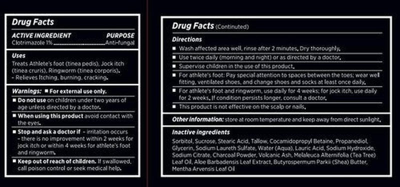 Roycederm Antifungal Soap for Active Skin – Medicated Bar for Athlete’s Foot, Jock Itch, Ringworm with Tea Tree Oil, Charcoal & Volcanic Ash