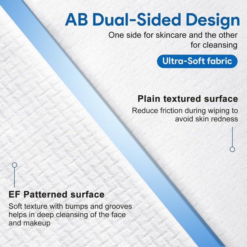 Ultra-Soft Disposable Face Towel - 50 Count/Box, 10" x 12", Biodegradable Towel, Superior for Face Towelette, Personal Hygiene (100 Count (2 Boxes))