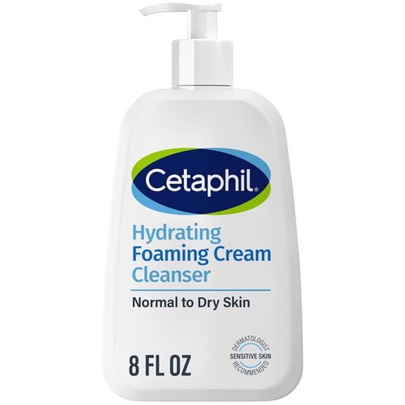 Cetaphil Foaming Face Wash - Hydrating Cream Cleanser for Sensitive Skin | 8 oz, Fragrance-Free