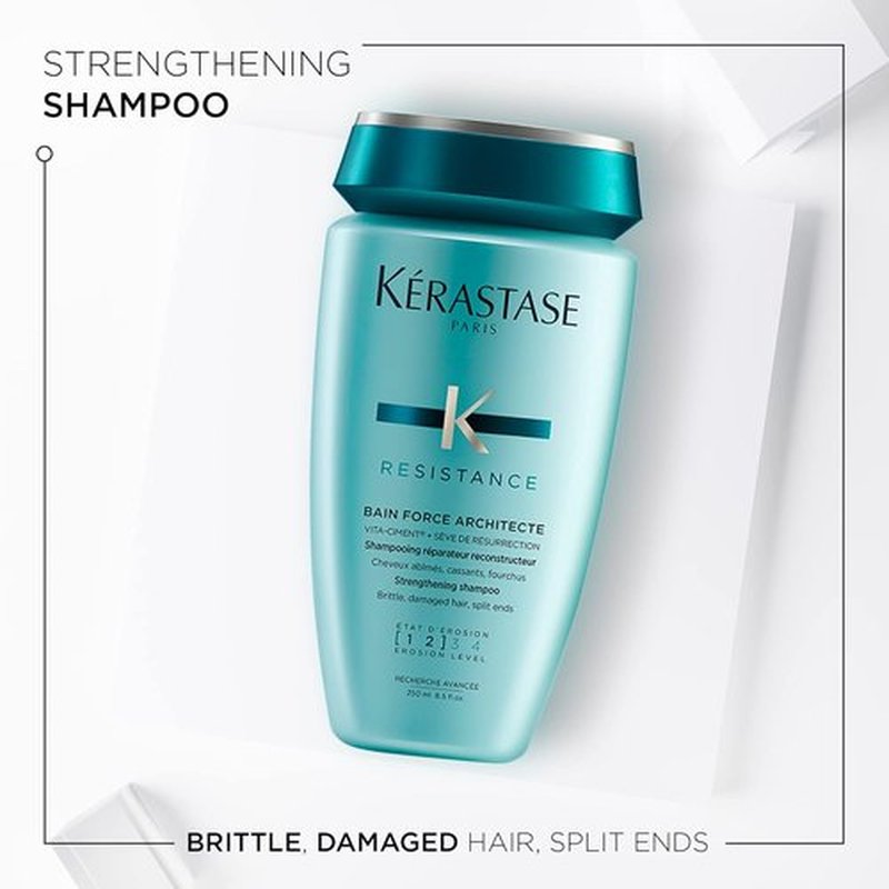 Kerastase Resistance Force Architecte Shampoo - Reconstructing Shampoo for Weak, Damaged Hair | Pro-Keratine Complex