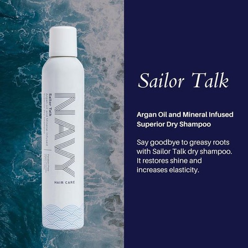 NAVY HAIR CARE Sailor Talk Dry Shampoo | Oil Absorbing and Nourishes Hair with Argan Oil | 7 oz
