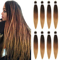 AQINBEL Braiding Hair Pre stretched 26 Inches 8 Bundles Ombre Braiding Hair Itch Free Crochet Twist Hair for Braids Yaki Texture Pre stretched Braiding Hair Extensions for Women (1B/30/27#)