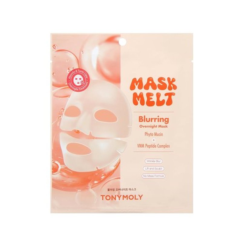 TONYMOLY Mask Melt Assorted Hydrogel Overnight Mask 4-Pack, Melt-On Face Masks with Collagen, Vitamin C + Rice, Vegan PDRN & Peptides for Hydration, Firming, Brightening & Smoothing
