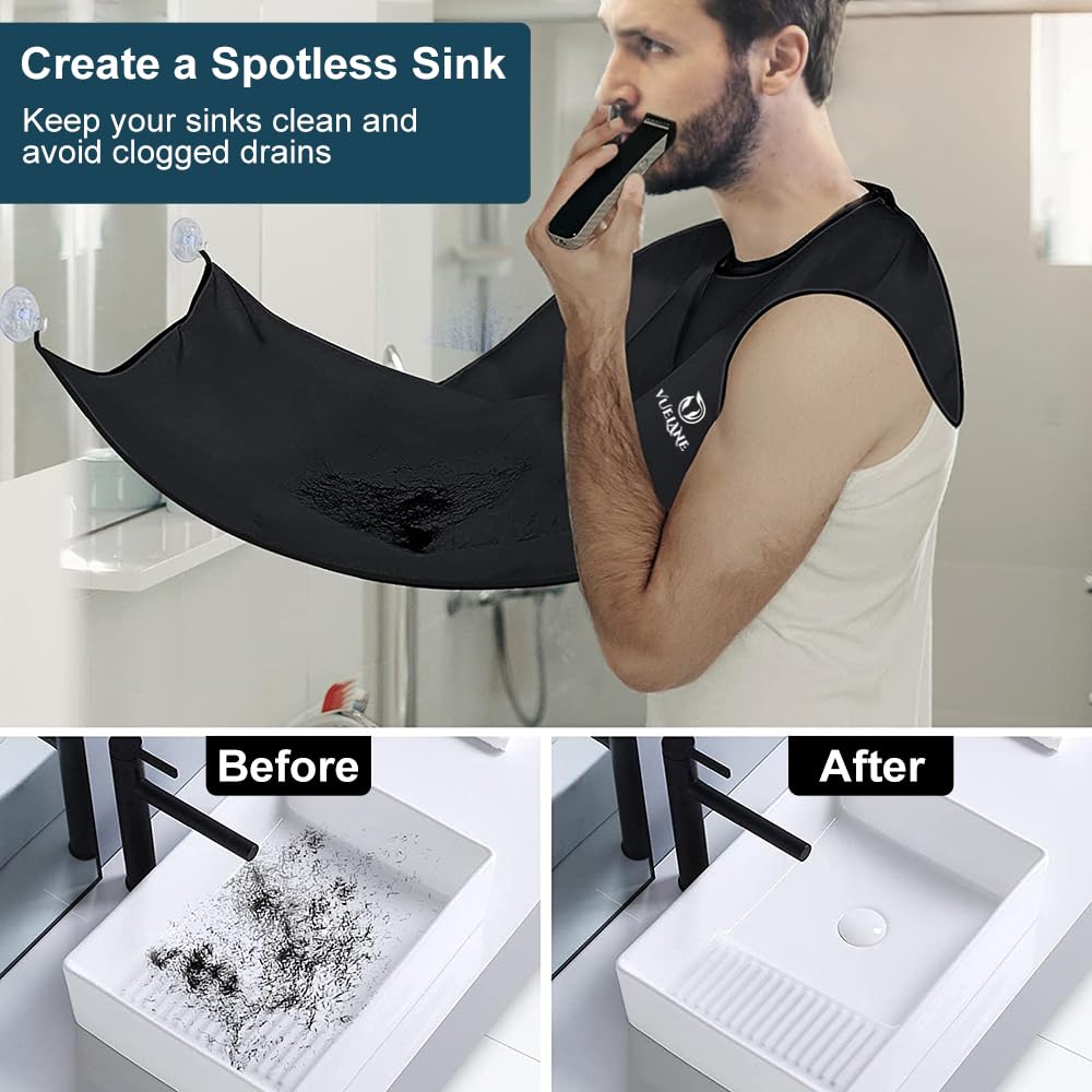 Beard Trimming Catcher Bib, Beard Bib Hair Catcher Apron, Men's Shaving Catcher Cape, Grooming Gifts for Men