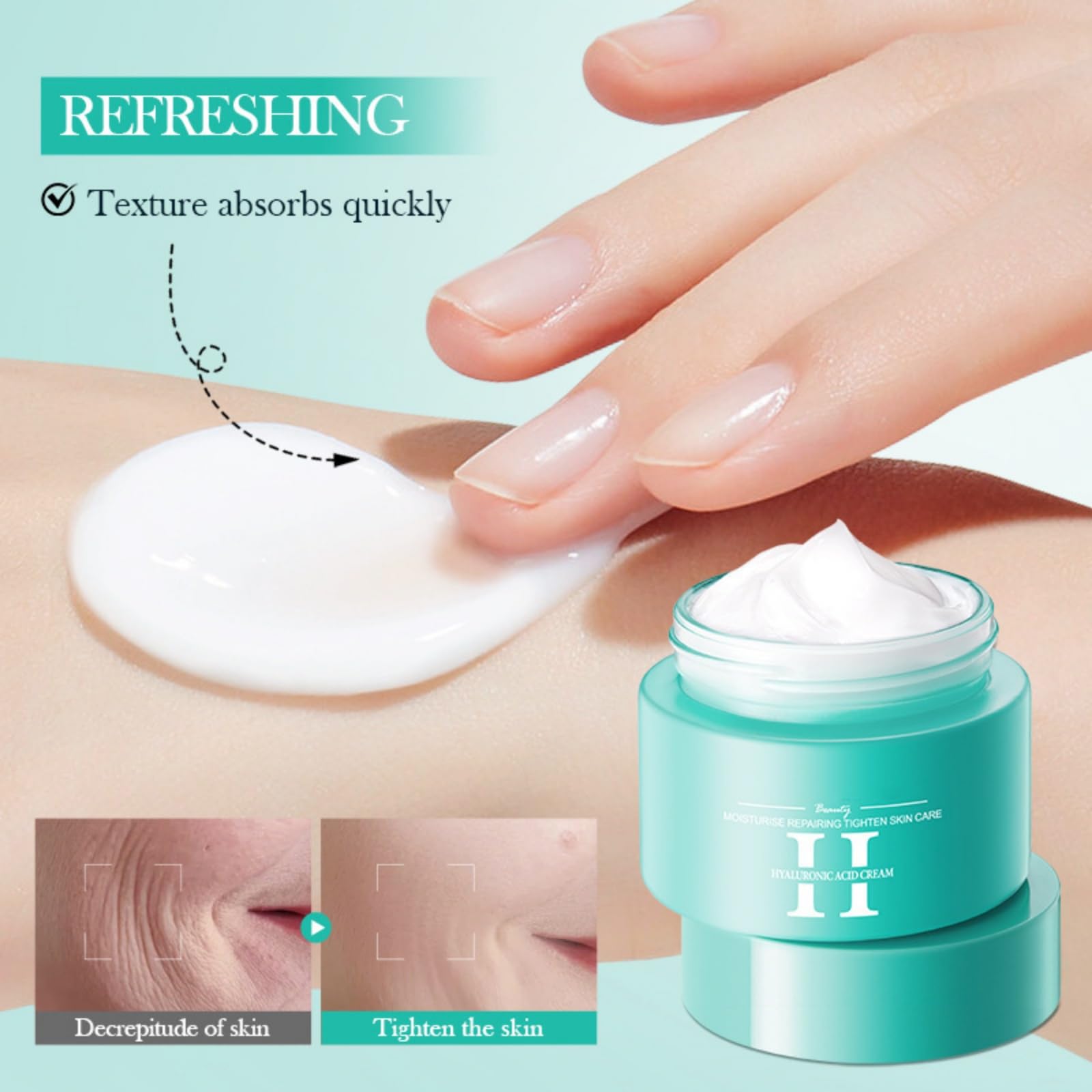 suckoo For Sadoer HA Ceramide Face Cream Lotion,Moisturizing Face Moisturizers,Firming Hydrating Facial Creams,Facial Skin Care Creams,Brighten skin tone 60g 2.11 OZ