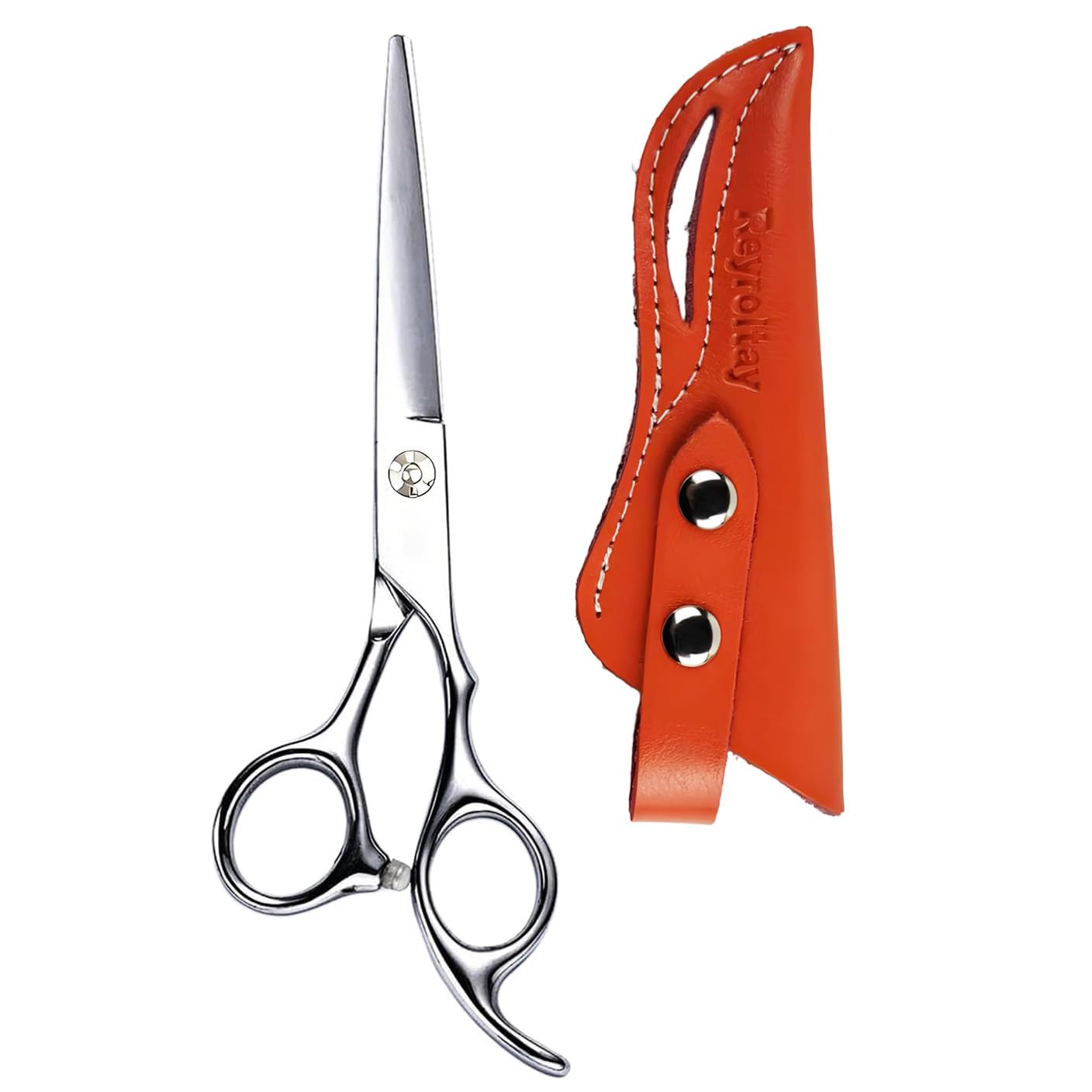 Barber Hair Scissor Case, Premium Leather Sheath for 6” & 6.5” Hairdressing Scissors, Salon Stylist Tool Organizer with Secure Snap Closure Bag