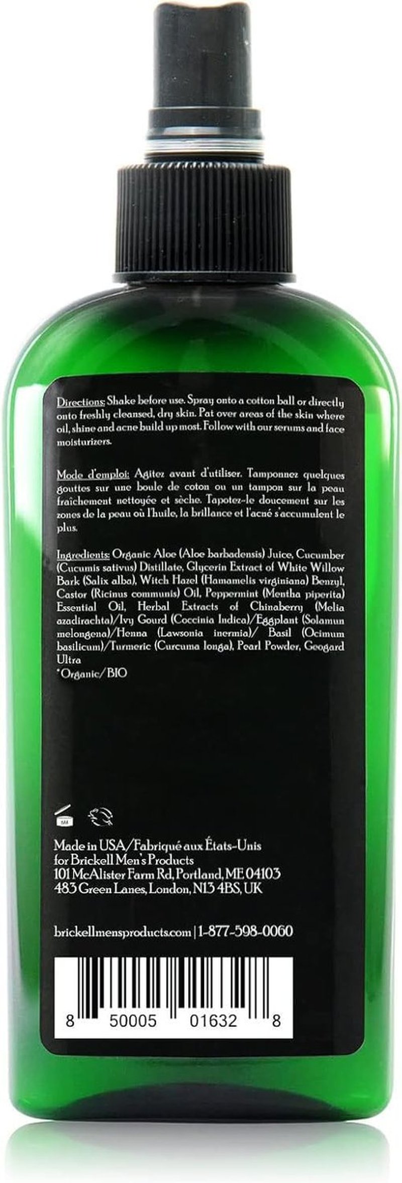 Brickell Men's Balancing Face Toner - Natural Alcohol-Free Formula with Witch Hazel | 8 Ounce