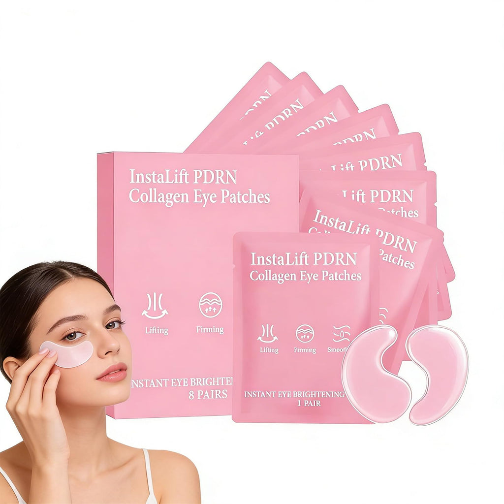 Serene Eye Patches, Instalift PDRN Eyes Patches & Collagen Eye Patches for Puffy Eyes, Hydrolyzed Collagen, Dark Circles, Hydrating Anti-Wrinkle Under Eyes Patches with Hyaluronic Acid (1Pcs 8 pairs）