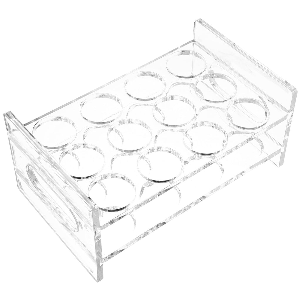 Uonlytech Round Shot Glass Holder Display Rack 3-Tier Acrylic Liquor Cup Organizer for Bar Drinkware Storage 8.93X5.47X4.09In Portable Clear Cup Stand