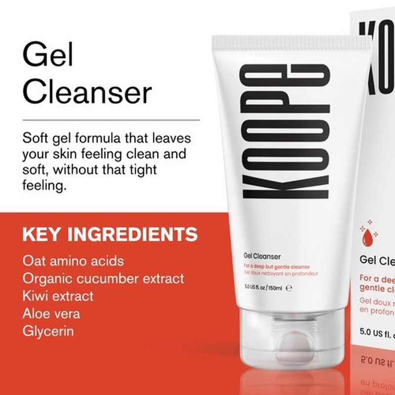 Koope Gel Face Wash - Gentle pH Balanced Facial Cleanser for All Skin Types | Vegan, 5.0 FL OZ