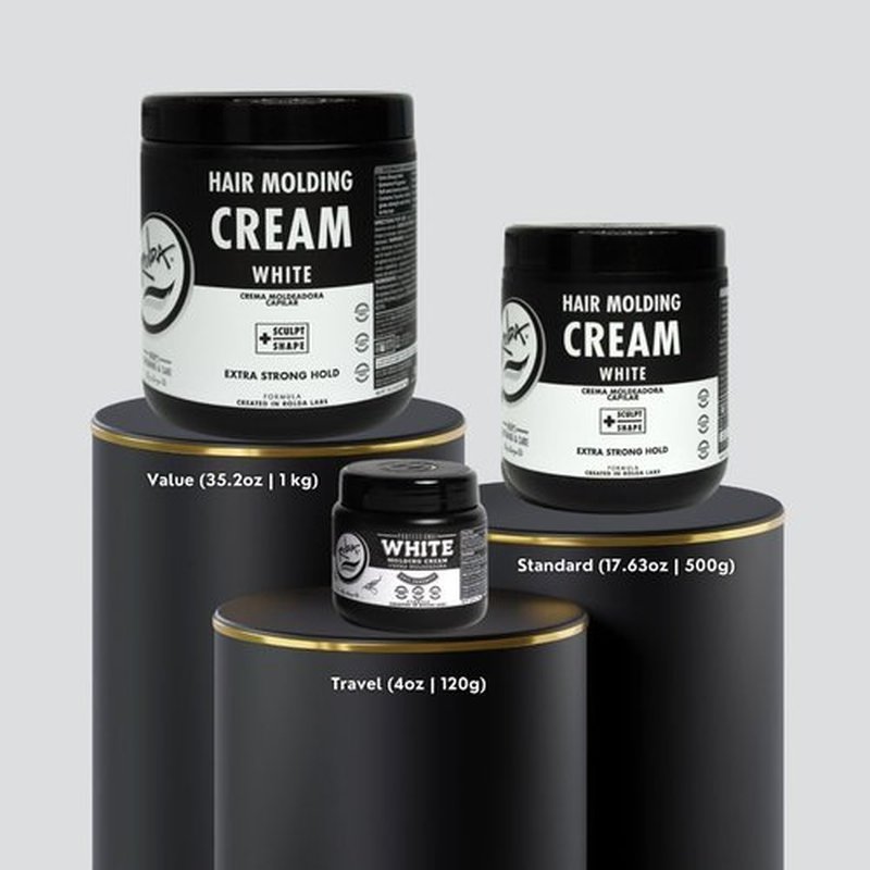 Rolda White Molding Hair Cream for Men - Curl-Defining Hair Styling Cream with Medium-Strong Hold, Natural Finish & Medium Shine - Moisturizing & Anti-Frizz Formula - Alcohol & Paraben-Free (35.2 oz)